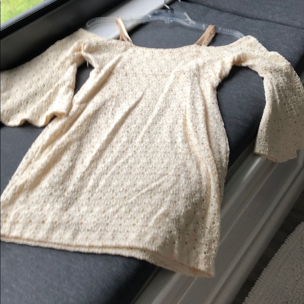 SOLD—-Free People cream mini dress